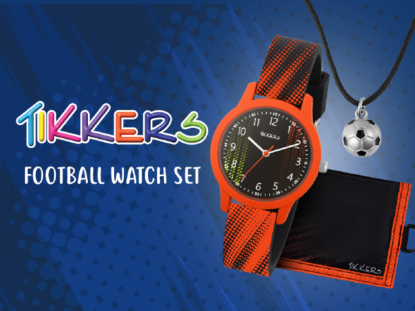 Tikkers Black & Orange Football Watch, Necklace and Wallet Gift Set ATK1108 - Shop Authentic PERTIKWAT(s) from Maybrands - for as low as ₦32500!