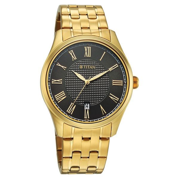 Titan Neo Roman Analog with Green Dial Carnation Gold Stainless Steel Strap Watch for Men 10063YM01 - Shop Authentic TITMENWAT(s) from Maybrands - for as low as ₦253500!