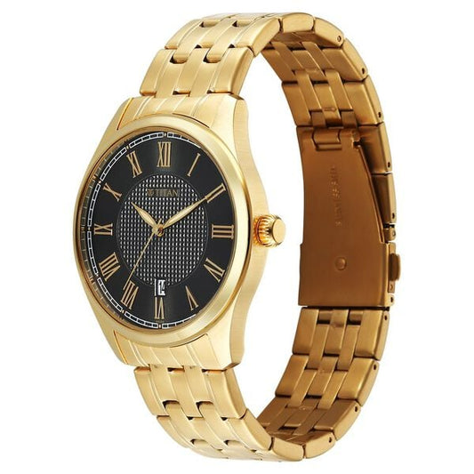 Titan Neo Roman Analog with Green Dial Carnation Gold Stainless Steel Strap Watch for Men 10063YM01 - Shop Authentic TITMENWAT(s) from Maybrands - for as low as ₦253500!