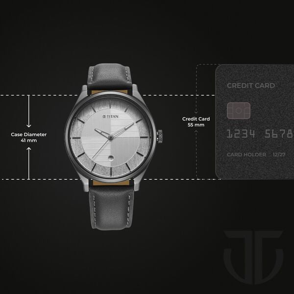 Titan Neo Economy Quartz Analog with Date Silver Dial Grey Leather Strap Watch For Men NU1802QL01 - Shop Authentic TITMENWAT(s) from Maybrands - for as low as ₦116000!