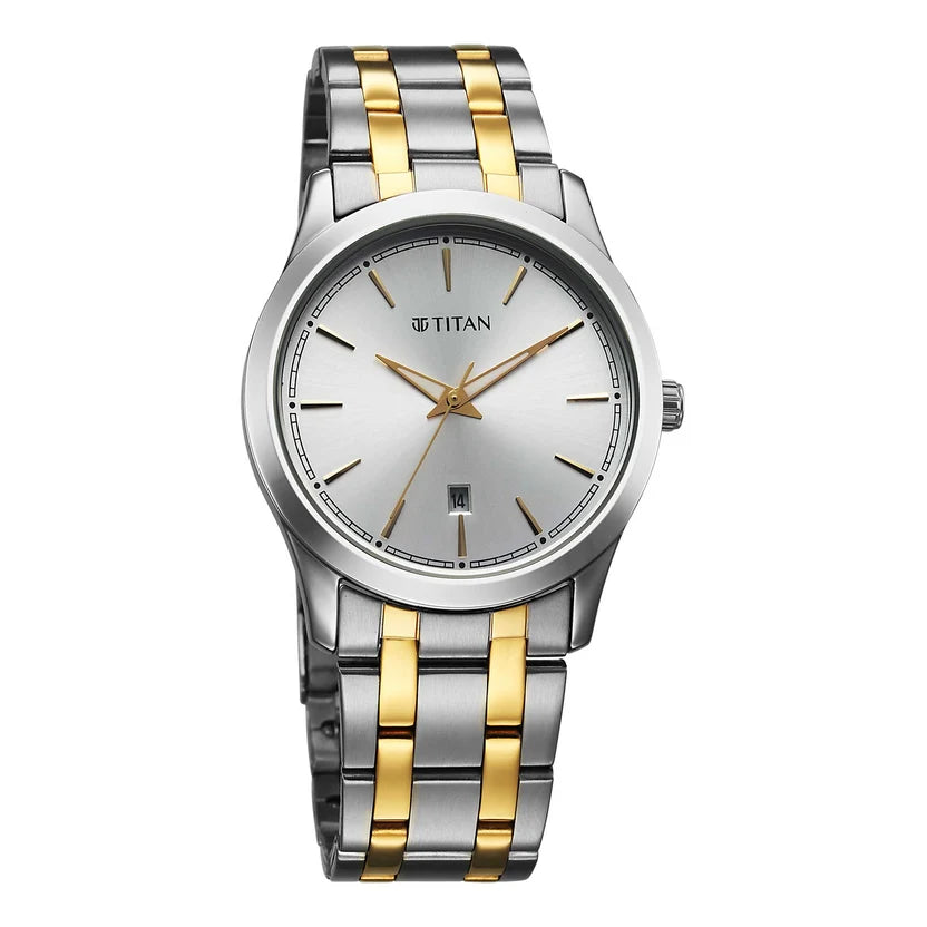 Titan Analog Men's Watch Silver Dial With Two Tone Stainless Steel Strap 1823BM03 - Shop Authentic TITMENWAT(s) from Maybrands - for as low as ₦121500!