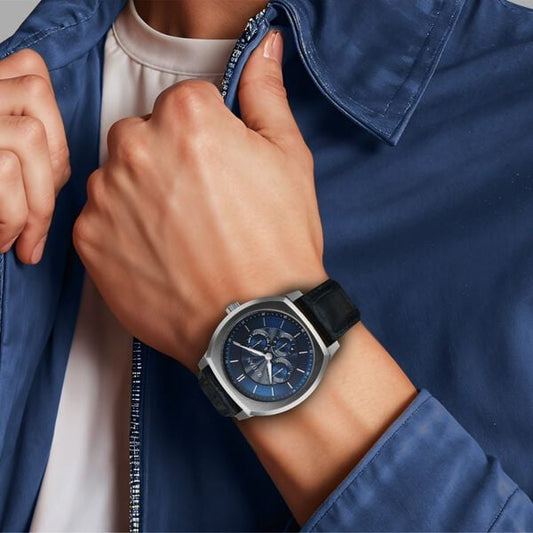 Titan Regalia Arc Analog with Day Date Second Subdial and Blue Dial Blue Leather Strap Watch for Men NU90213SL01 - Shop Authentic TITMENWAT(s) from Maybrands - for as low as ₦337500!