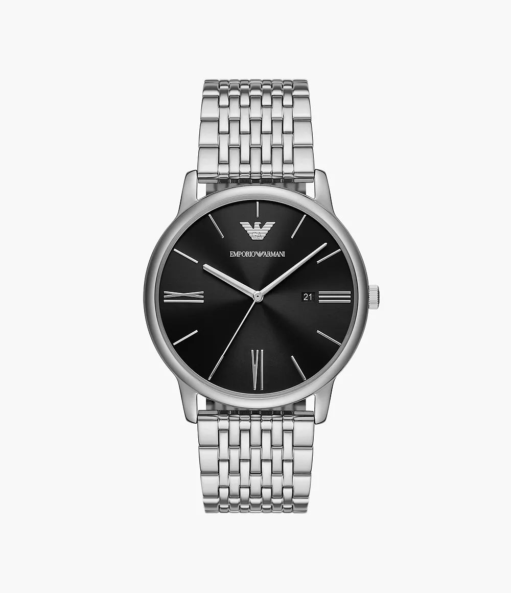 Emporio Armani Three-Hand Date Stainless Steel Watch AR11600 Get