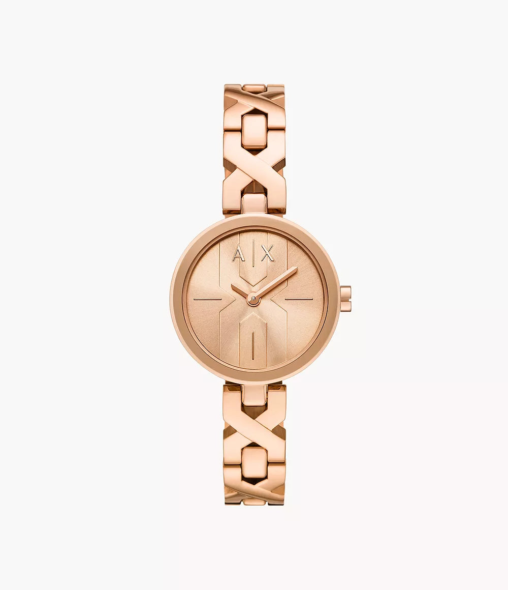 Armani Exchange Two-Hand Rose Gold-Tone Stainless Steel Watch