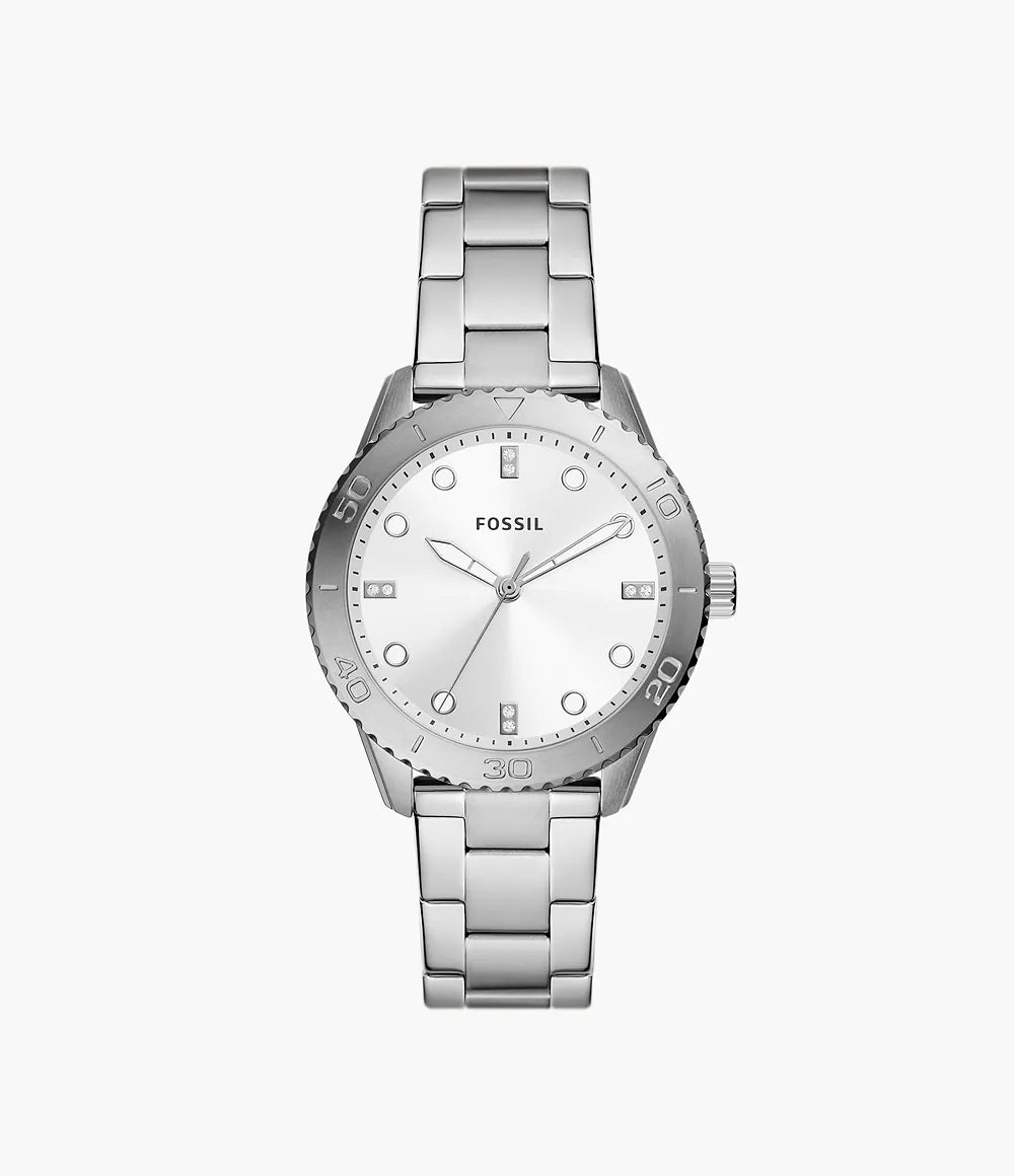 BQ3885 Fossil Dayle Three-Hand Stainless Steel Watch Get