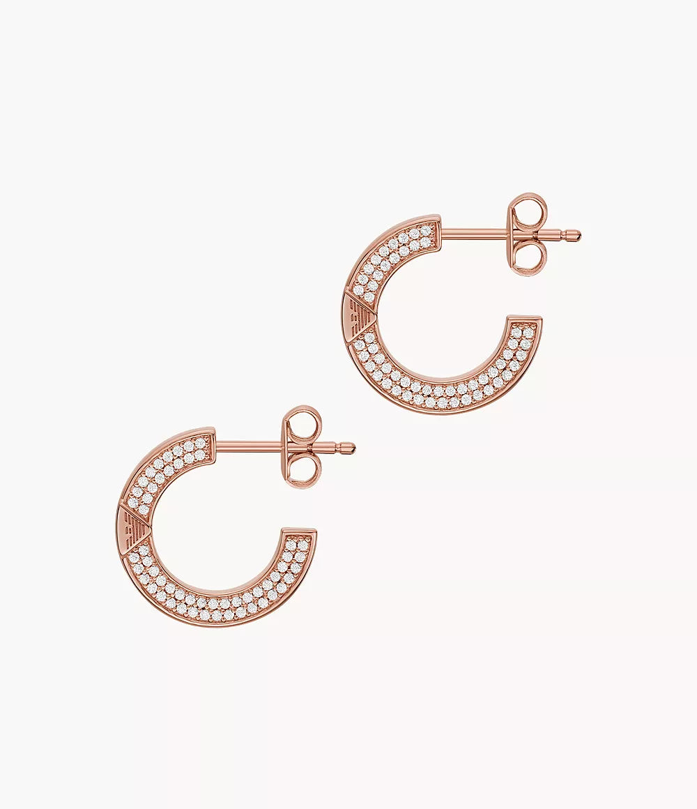 Emporio Armani Rose Gold-Tone Sterling Silver Hoop Earrings EG3590221 - Shop Authentic Earrings(s) from Maybrands - for as low as ₦172000!