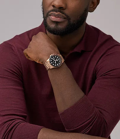 FS6027-Fossil Blue GMT Rose Gold-Tone Stainless Steel Watch for Men - Shop Authentic watches(s) from Maybrands - for as low as ₦346500!
