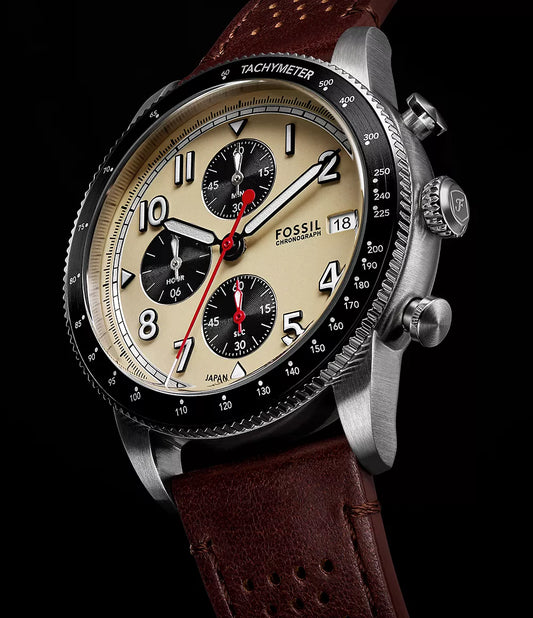 FS6042 - Fossil Sport Tourer Chronograph Brown Leather Watch - Shop Authentic watches(s) from Maybrands - for as low as ₦335000!