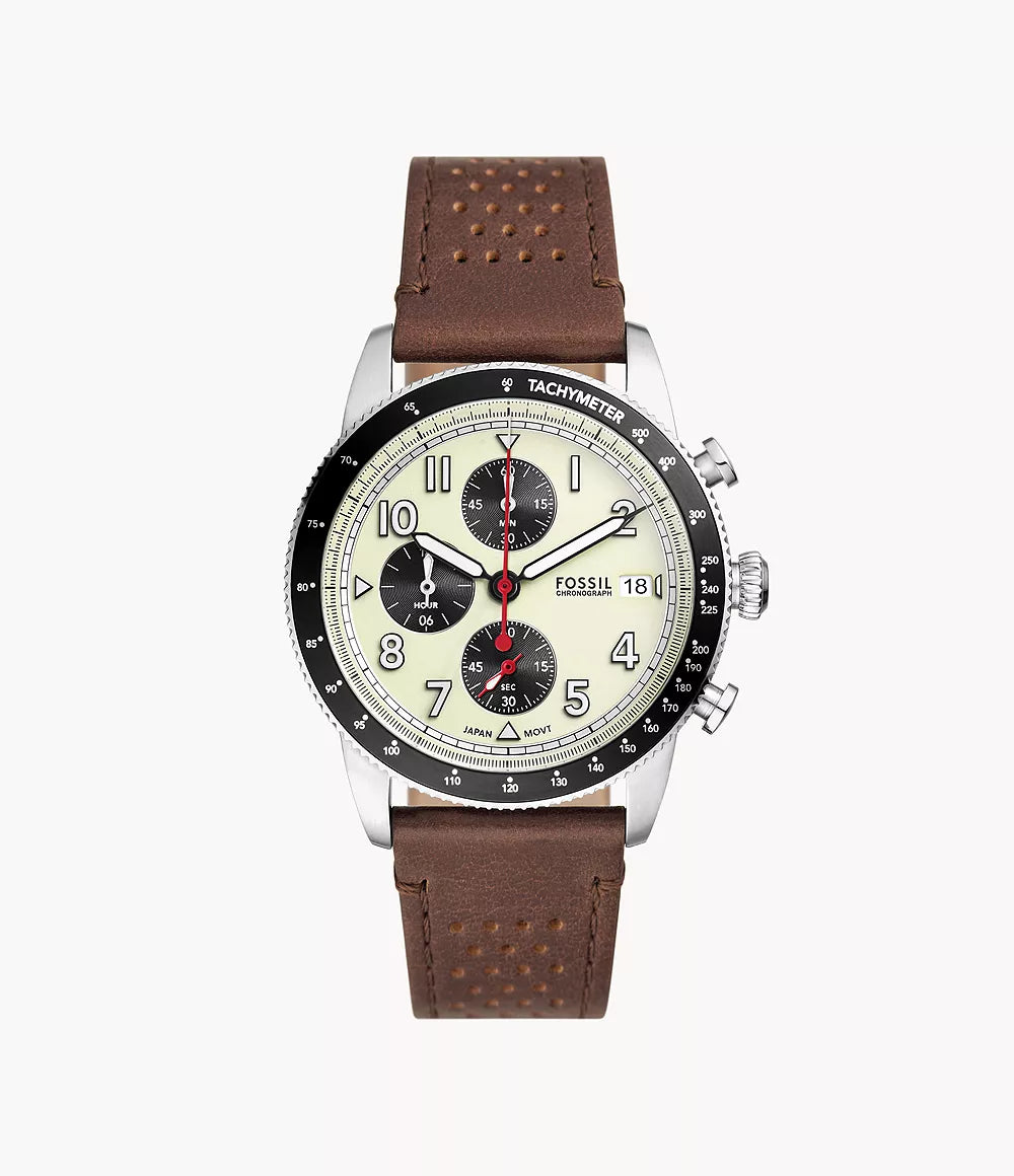 FS6042 - Fossil Sport Tourer Chronograph Brown Leather Watch - Shop Authentic watches(s) from Maybrands - for as low as ₦335000!