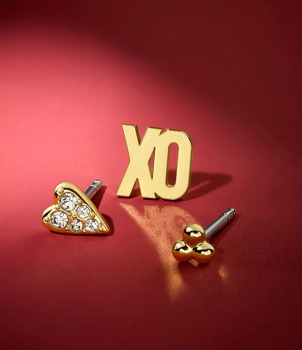 Sutton All Stacked Up Gold-Tone Brass Heart Earring Set JA7277SET - Shop Authentic FOSWOMEAR(s) from Maybrands - for as low as ₦124000!
