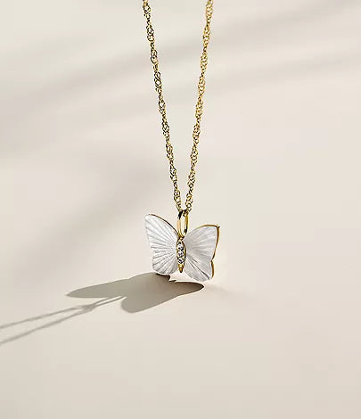JF04424710-Fossil Radiant Wings White Mother of Pearl Butterfly Chain Necklace for Women - Shop Authentic necklaces(s) from Maybrands - for as low as ₦113000!
