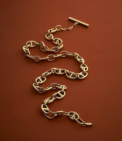 JF04521710-Fossil Heritage D-Link Gold-Tone Stainless Steel Anchor Chain Necklace for Women - Shop Authentic necklaces(s) from Maybrands - for as low as ₦87500!