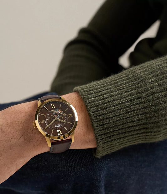 Townsman 44mm Automatic Brown Leather Watch ME3286 - Shop Authentic FOSMENWAT(s) from Maybrands - for as low as ₦583500!
