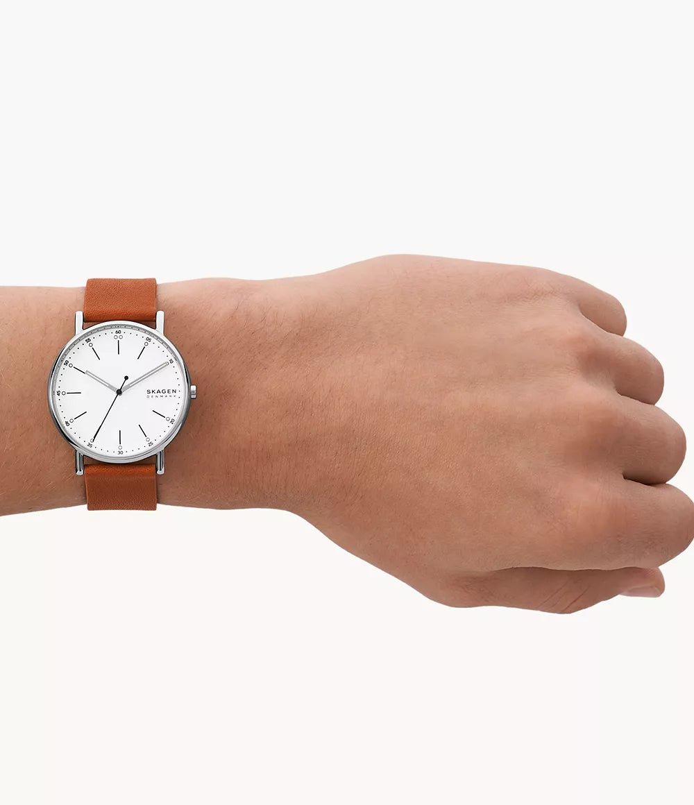 SKW6903 - Skagen Signatur Three-Hand Luggage Leather Watch for Men - Shop Authentic watches(s) from Maybrands - for as low as ₦593000!