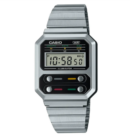 CASIO A100WE-1ADF Vintage RESIN/CHROME PLATED WATCH