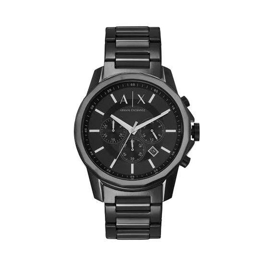 Armani Exchange Chronograph Black Steel Watch