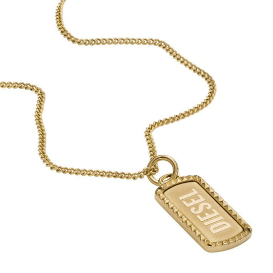 DIESEL S. Steel Gold Necklace 
