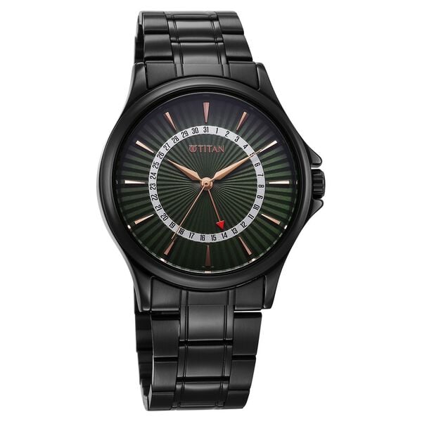 Titan Karishma Quartz Analog with Date Green Dial Stainless Steel Strap Watch For Men 10038NM01 - Shop Authentic TITMENWAT(s) from Maybrands - for as low as ₦140000! 