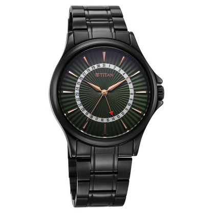 Titan Karishma Quartz Analog with Date Green Dial Stainless Steel Strap Watch For Men 10038NM01 - Shop Authentic TITMENWAT(s) from Maybrands - for as low as ₦140000! 