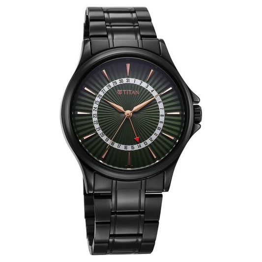 Titan Karishma Quartz Analog with Date Green Dial Stainless Steel Strap Watch For Men 10038NM01 - Shop Authentic TITMENWAT(s) from Maybrands - for as low as ₦140000! 