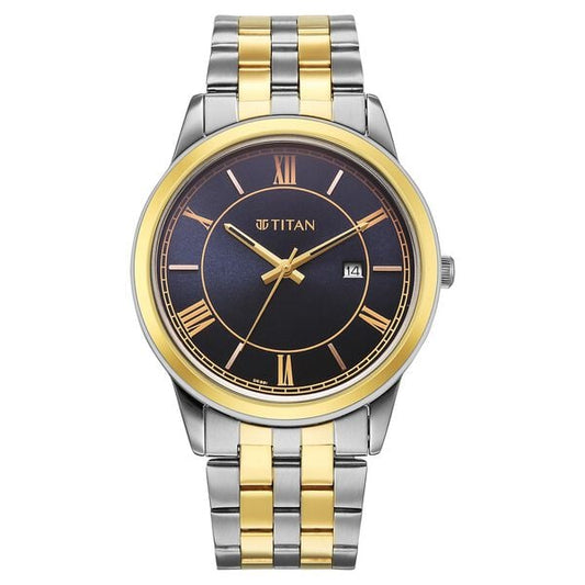 Titan Karishma Festive Analog with Royal Blue Dial Dual Tone Stainless Steel Strap Watch for Men 10060BM03 - Shop Authentic TITMENWAT(s) from Maybrands - for as low as ₦96000! 