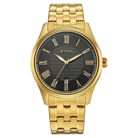 Titan Neo Roman Analog with Green Dial Carnation Gold Stainless Steel Strap Watch for Men 10063YM01 - Shop Authentic TITMENWAT(s) from Maybrands - for as low as ₦253500! 