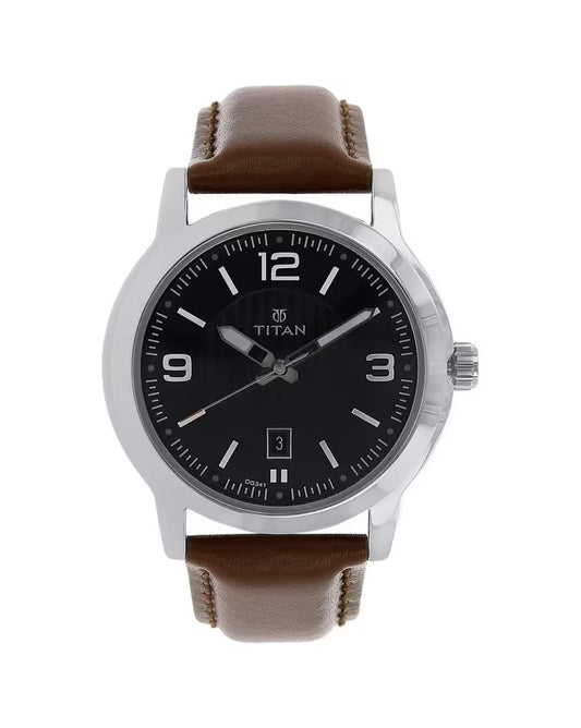 Titan Quartz Analog Black Dial Leather Strap Watch for Men NU1730SL02 - Shop Authentic TITMENWAT(s) from Maybrands - for as low as ₦116000! 