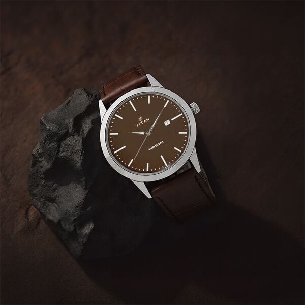 Titan Quartz Analog with Date Brown Dial Leather Strap Watch for Men NT1584SL04 - Shop Authentic TITMENWAT(s) from Maybrands - for as low as ₦83000! 