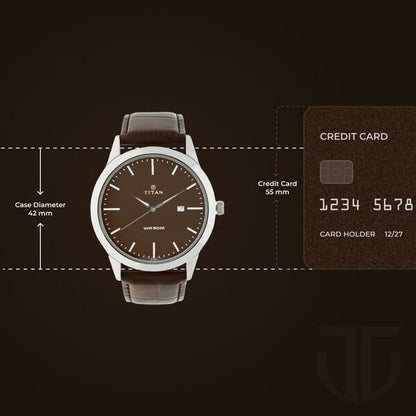 Titan Quartz Analog with Date Brown Dial Leather Strap Watch for Men NT1584SL04 - Shop Authentic TITMENWAT(s) from Maybrands - for as low as ₦83000! 