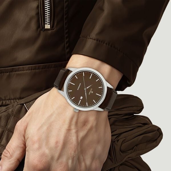 Titan Quartz Analog with Date Brown Dial Leather Strap Watch for Men NT1584SL04 - Shop Authentic TITMENWAT(s) from Maybrands - for as low as ₦83000! 
