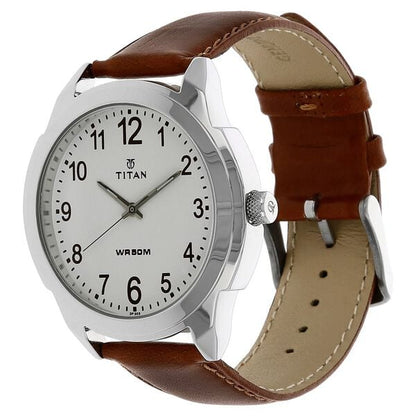 Titan Quartz Analog White Dial Leather Strap Watch for Men NS1585SL07 - Shop Authentic TITMENWAT(s) from Maybrands - for as low as ₦70000! 