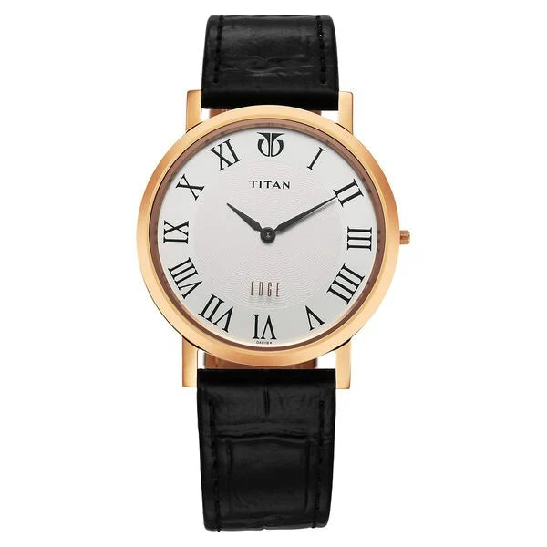 Titan Edge Quartz Analog White Dial Black Leather Strap Watch For Men NS1595WL01 - Shop Authentic TITMENWAT(s) from Maybrands - for as low as ₦270500! 