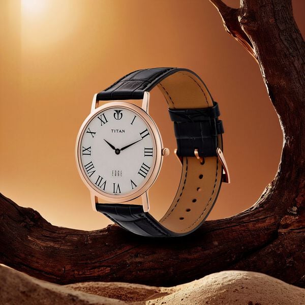 Titan Edge Quartz Analog White Dial Black Leather Strap Watch For Men NS1595WL01 - Shop Authentic TITMENWAT(s) from Maybrands - for as low as ₦270500! 