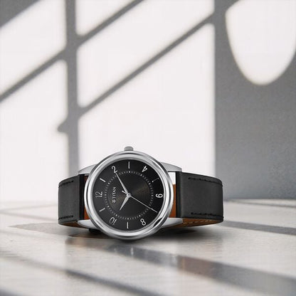 Titan Karishma Zing Quartz Analog Black Dial Leather Strap Watch for Men 1638SL02 - Shop Authentic TITMENWAT(s) from Maybrands - for as low as ₦55000! 