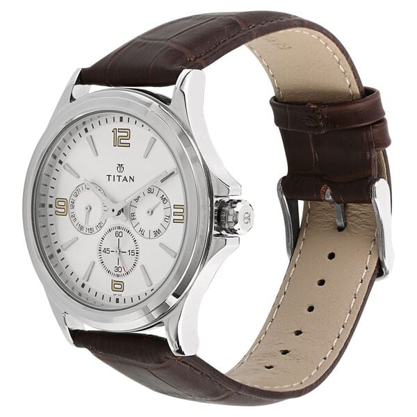Titan Quartz Multifunction Silver Dial Leather Strap Watch for Men NT1698SL01 - Shop Authentic TITMENWAT(s) from Maybrands - for as low as ₦120000! 