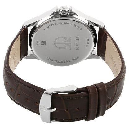 Titan Quartz Multifunction Silver Dial Leather Strap Watch for Men NT1698SL01 - Shop Authentic TITMENWAT(s) from Maybrands - for as low as ₦120000! 