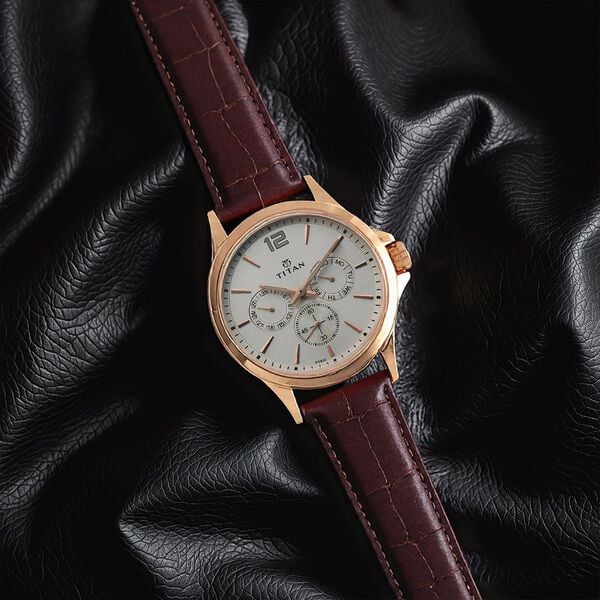 Titan Quartz Multifunction White Dial Leather Strap Watch for Men NT1698WL01 - Shop Authentic TITMENWAT(s) from Maybrands - for as low as ₦140000! 