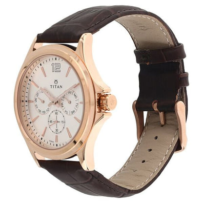 Titan Quartz Multifunction White Dial Leather Strap Watch for Men NT1698WL01 - Shop Authentic TITMENWAT(s) from Maybrands - for as low as ₦140000! 