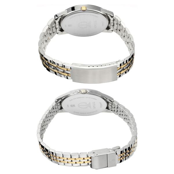 Titan Bandhan Quartz Analog with Day and Date Silver Dial Stainless Steel Strap Watch for Couple NT17742565BM01 - Shop Authentic TITMENWAT(s) from Maybrands - for as low as ₦192000! 
