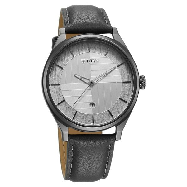 Titan Neo Economy Quartz Analog with Date Silver Dial Grey Leather Strap Watch For Men NU1802QL01 - Shop Authentic TITMENWAT(s) from Maybrands - for as low as ₦116000! 