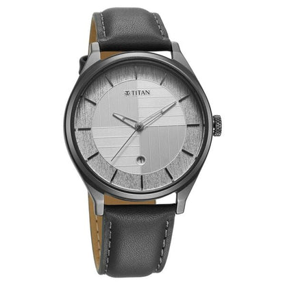 Titan Neo Economy Quartz Analog with Date Silver Dial Grey Leather Strap Watch For Men NU1802QL01 - Shop Authentic TITMENWAT(s) from Maybrands - for as low as ₦116000! 
