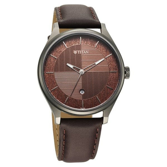 Titan Neo Economy Quartz Analog with Date Brown Dial Brown Leather Strap Watch For Men NT1802QL02 - Shop Authentic TITMENWAT(s) from Maybrands - for as low as ₦116000! 
