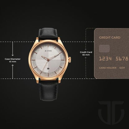 Titan Neo Economy Quartz Analog with Date Silver Dial Black Leather Strap Watch For Men 1802WL02 - Shop Authentic TITMENWAT(s) from Maybrands - for as low as ₦116000! 