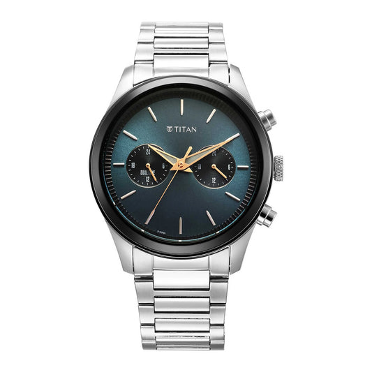 Titan Men's Watch Analog Green Dial with Silver Stainless Steel Band 1805KM14 - Shop Authentic TITMENWAT(s) from Maybrands - for as low as ₦206000! 