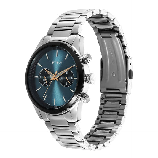 Titan Men's Watch Analog Green Dial with Silver Stainless Steel Band 1805KM14 - Shop Authentic TITMENWAT(s) from Maybrands - for as low as ₦206000! 