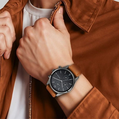 Titan Workwear Multifunction Black Dial Tan Leather Strap Watch For Men NU1805NL02 - Shop Authentic TITMENWAT(s) from Maybrands - for as low as ₦184500! 