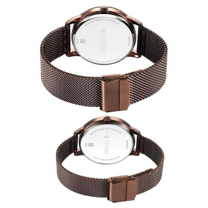 Titan Bandhan Quartz Analog Brown Dial Stainless Steel Strap Watch for Couple NT18062648QM01 - Shop Authentic TITMENWAT(s) from Maybrands - for as low as ₦235500! 