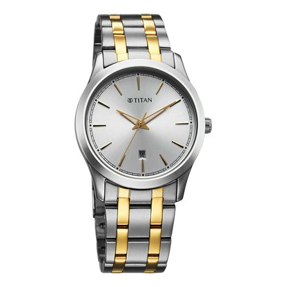 Titan Analog Men's Watch Silver Dial With Two Tone Stainless Steel Strap 1823BM03 - Shop Authentic TITMENWAT(s) from Maybrands - for as low as ₦121500! 