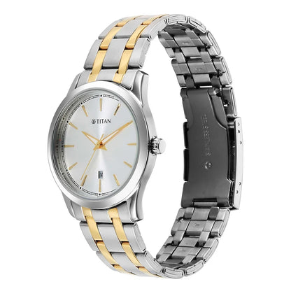 Titan Analog Men's Watch Silver Dial With Two Tone Stainless Steel Strap 1823BM03 - Shop Authentic TITMENWAT(s) from Maybrands - for as low as ₦121500! 