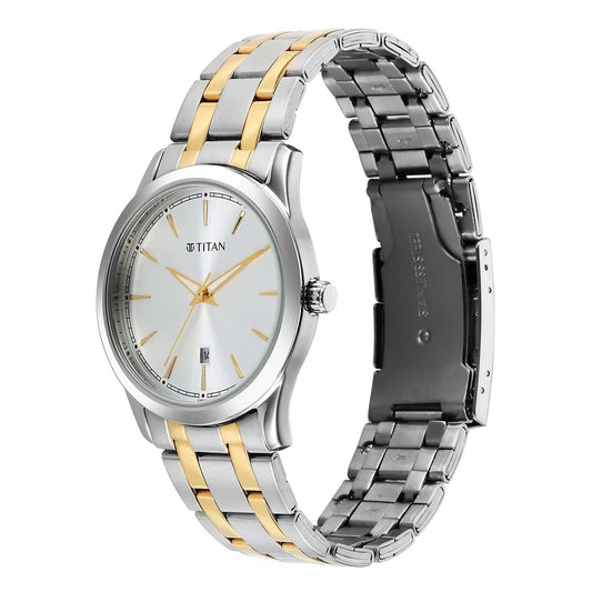 Titan Analog Men's Watch Silver Dial With Two Tone Stainless Steel Strap 1823BM03 - Shop Authentic TITMENWAT(s) from Maybrands - for as low as ₦121500! 